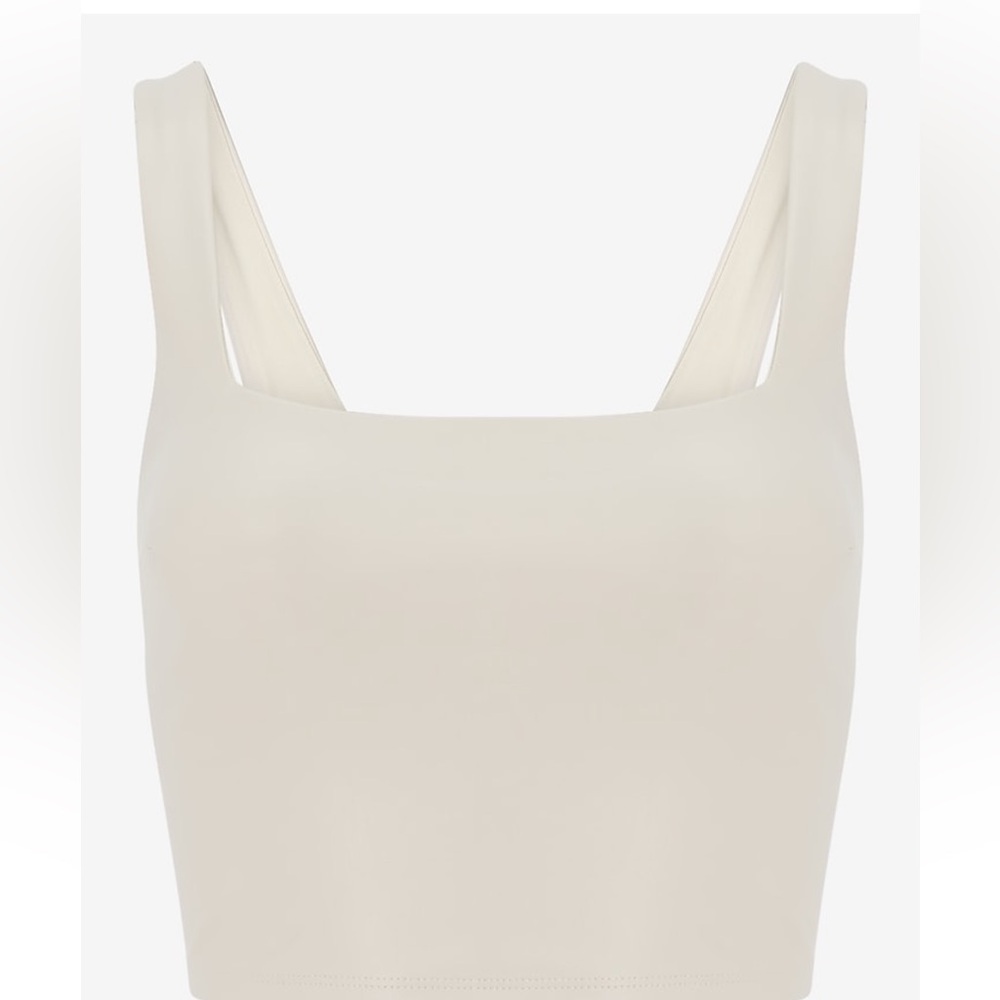 EXPRESS Faux Leather Cropped Tank Top - Picture 3 of 3
